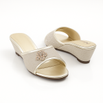 Cream & Sliver Round grip Slipper 8010