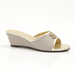 Cream & Sliver Round grip Slipper 8010