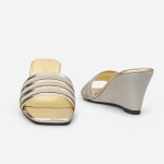 Cream & Sliver Round grip Slipper 8011